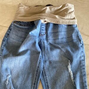 indigo blue women maternity jeans